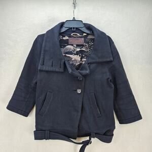 ARITZIA COMMUNITY WOMEN'S SMALL VINTAGE SHORT SLEEVE JACKET LARGE COLLAR ORGANIC